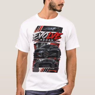 T-shirt Berline Sport Électrique Noir Futuriste - EVOLVE