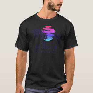 T-shirt BERMUDA Beach Vacances Voyage Retro Vintage Sunset