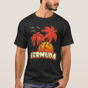 T-shirt Bermuda Summer Palm Trees 80s Beach Sunset