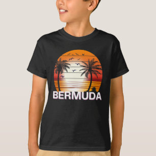 T-shirt Bermudes Palmiers Vintages Plage d'été