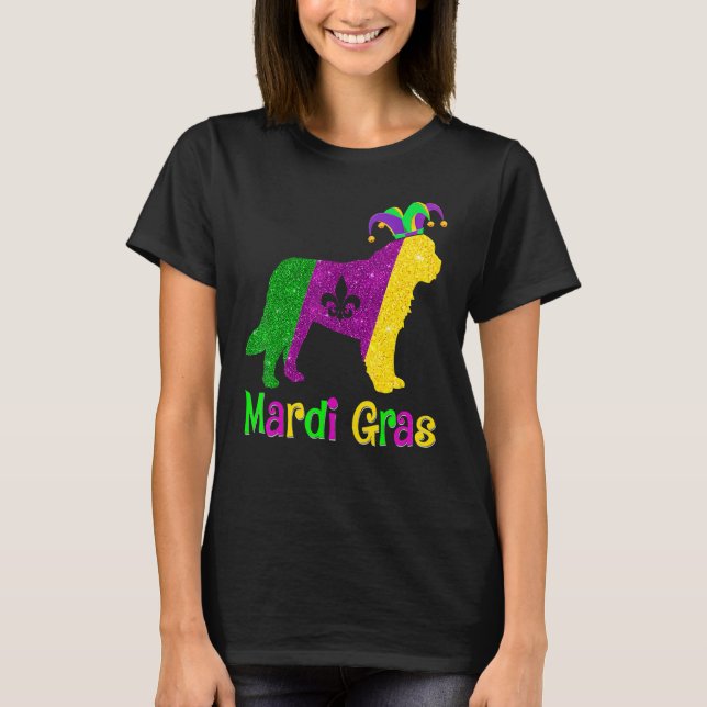 T-shirt Bernard Dog Lover Mardi Gras Carnival Jester (Devant)