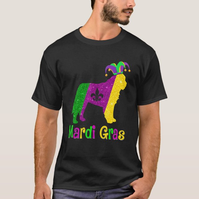 T-shirt Bernard Dog Lover Mardi Gras Carnival Jester (Devant)
