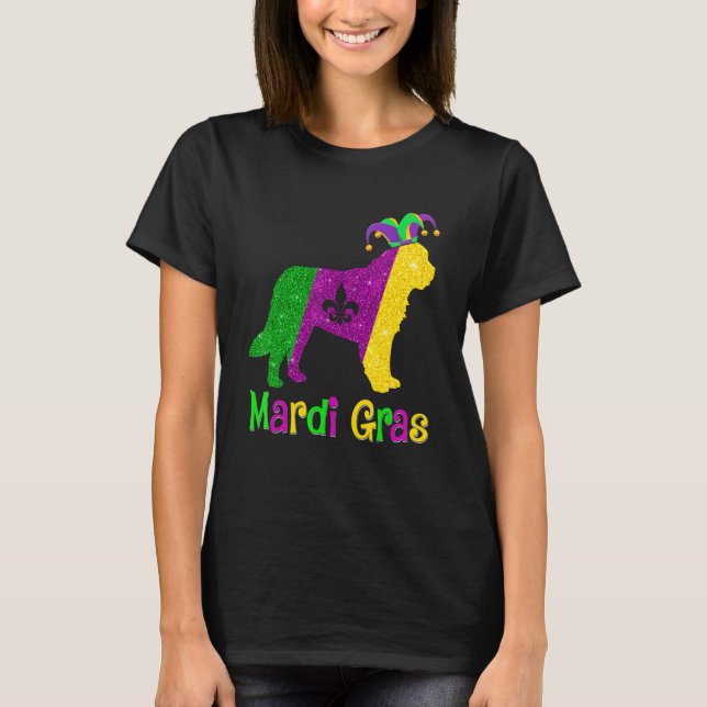 T-shirt Bernard Dog Lover Mardi Gras Carnival Jester (Devant)