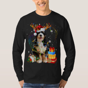 T-shirt Bernedoodle Christmas Reindeer Père Noël Lights Ch