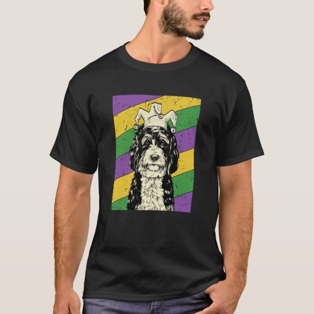 T-shirt Bernedoodle Jester Mardi Gras Doodle Dog Mom or Da (Devant)