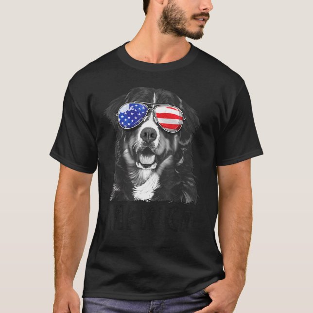 T-shirt Bernese Mountain Dog 4 juillet Merica Hommes Améri (Devant)