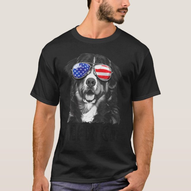 T-shirt Bernese Mountain Dog 4 juillet Merica Hommes Améri (Devant)