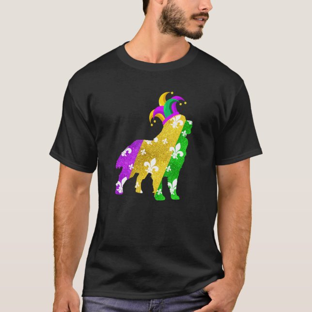 T-shirt Bernese Mountain Dog Mardi Gras Carnivals Funny Pu (Devant)