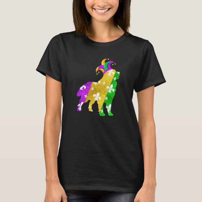 T-shirt Bernese Mountain Dog Mardi Gras Carnivals Funny Pu (Devant)