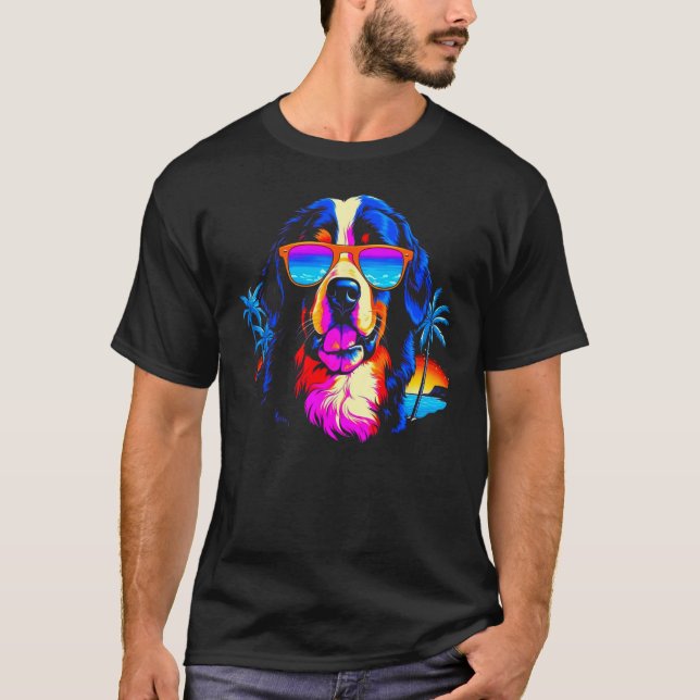 T-shirt Bernese Mountain Dog Summer Party (Devant)