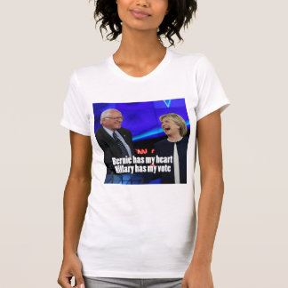 T-shirt Bernie a mon coeur, Hillary a ma chemise de vote