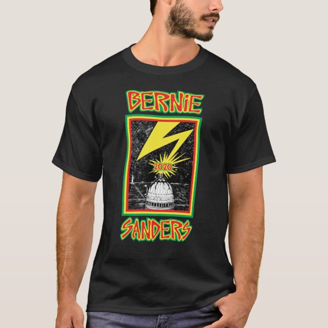 T-shirt Bernie Sanders 2020 D.C. Lightning Strike (Devant)
