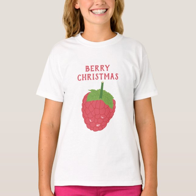 T-shirt Berry Christmas Raspberry Fruit Design (Devant)