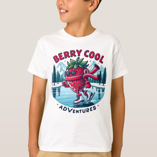 T-shirt Berry Cool Adventures Patinage sur glace fraise (Devant)