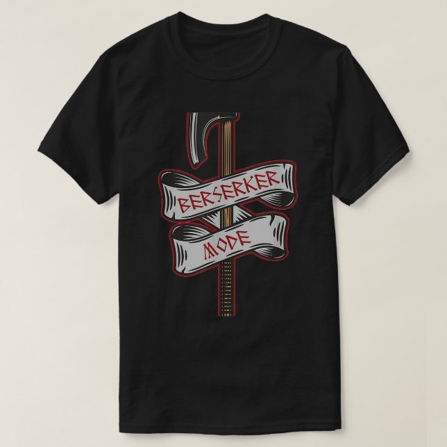 T-shirt Berserker Mode Viking Battle Ax Runic Tattoo (Design devant)