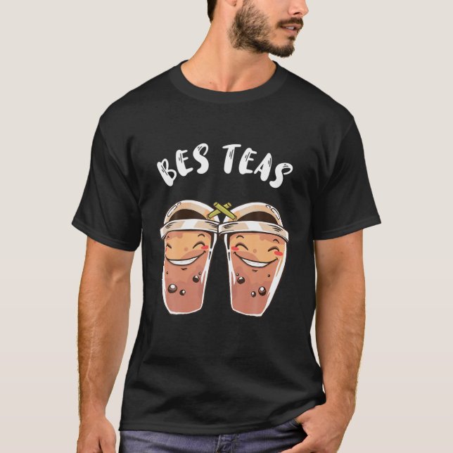 T-shirt Bes Teas Besties Bubble Tea Best Friend Sweet Drag (Devant)