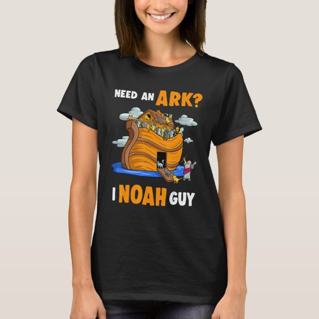 T-shirt Besoin d'Arche I Noah Guy Cat Kitty Christian Pun  (Devant)