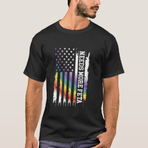 T-shirt Besoin de plus Feta États-Unis détendu arc-en-ciel