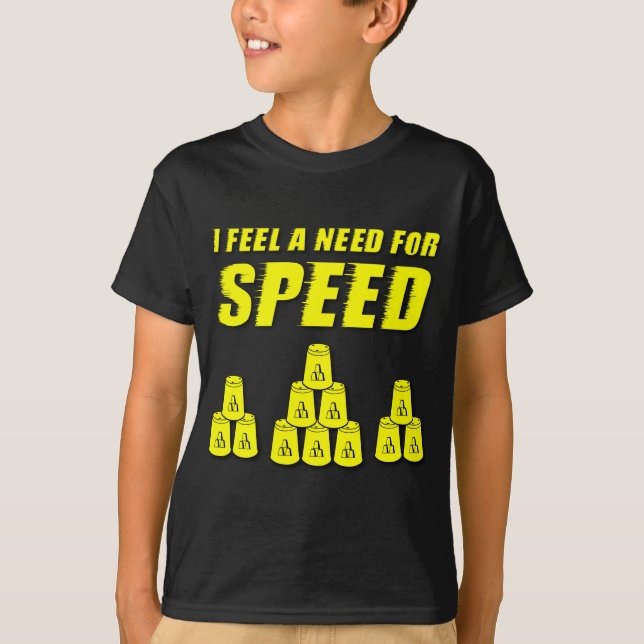 T-shirt Besoin de vitesse, jaune (Devant)