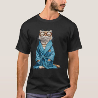 T-shirt Bespectacled Bathrobe Cat For Sleeping