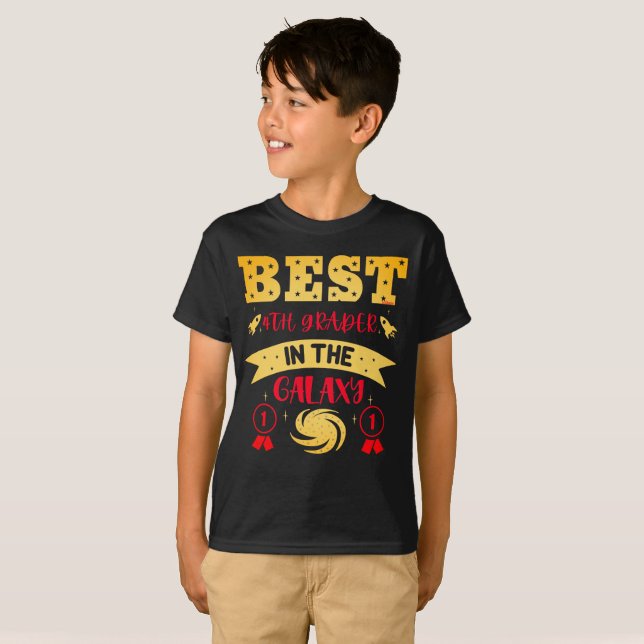 T-shirt BEST 4TH GRADER IN THE GALAXY funny cute           (Devant entier)