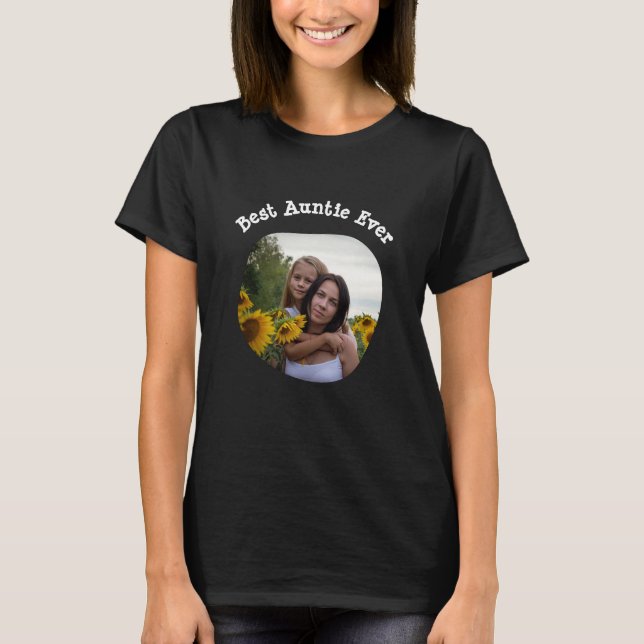 T-shirt Best Auntie Ever BAE télécharger votre photo carré (Devant)