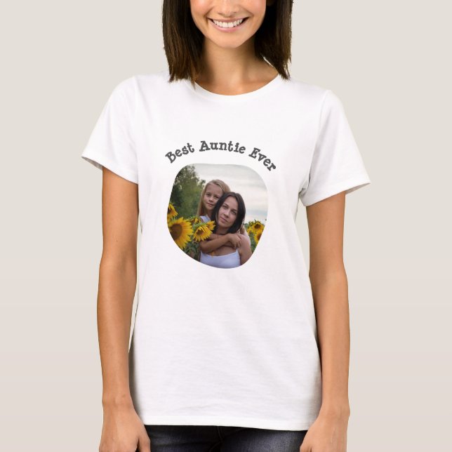 T-shirt Best Auntie Ever BAE télécharger votre photo carré (Devant)