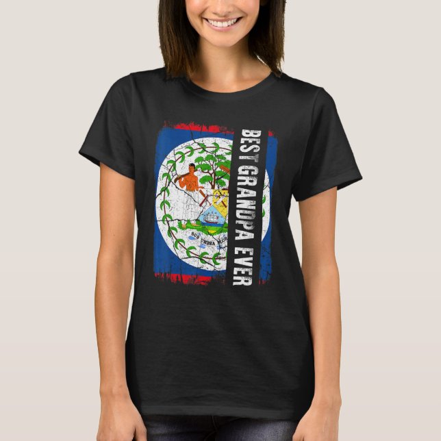 T-shirt Best Belizean Grandpa Ever Belize Flag Father's Da (Devant)