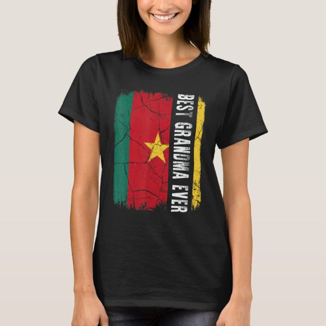 T-shirt Best Cameroonian Grandma Ever Cameroon Flag Mother (Devant)