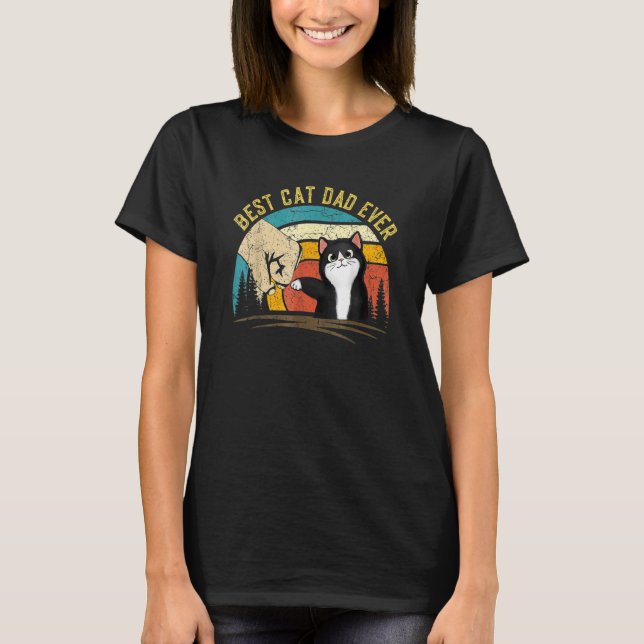 T-shirt Best Cat Dad Ever Tee  Cat Daddy Father's Day (Devant)
