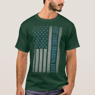 T-shirt Best Corgi Dog Grandpa Ever 4th of July USA Americ
