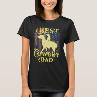 T-shirt Best Cowboy Papa Western Cowboy Papa American Flag