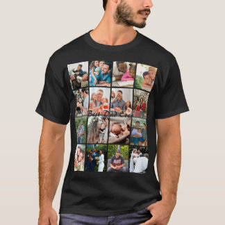 T-shirt Best Dad Ever 16 Photo Collage Personalized Father