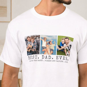 T-shirt BEST DAD EVER 3 Photos Personnalisées