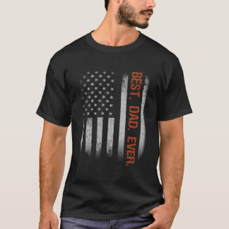 T-shirt Best Dad Ever American Flag Fathers Day