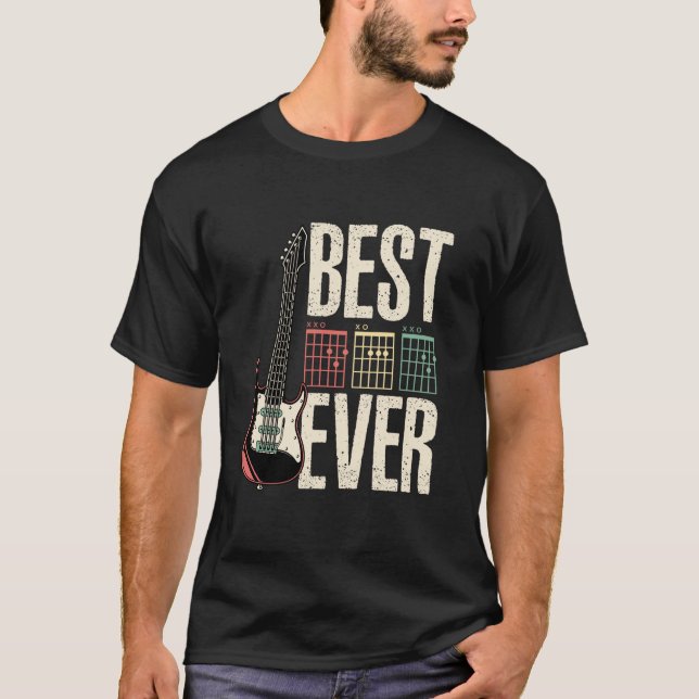 T-shirt Best Dad Ever Funny Chord Guitarist Musician Music (Devant)