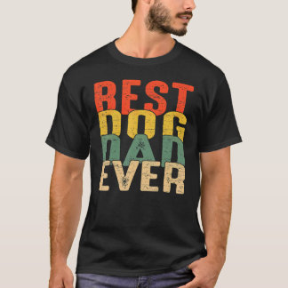 T-shirt Best Dog Dad Ever Vintage Father's Day Retro