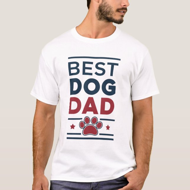 T-shirt Best Dog Dad – Minimalist Dog Paw Tribut (Devant)