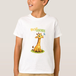 T-shirt Best Friends Giraffe – Cute Kids Animal Illustrati
