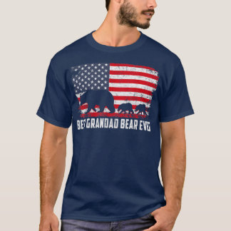 T-shirt Best Grandad Bear Ever USA American Flag Father's