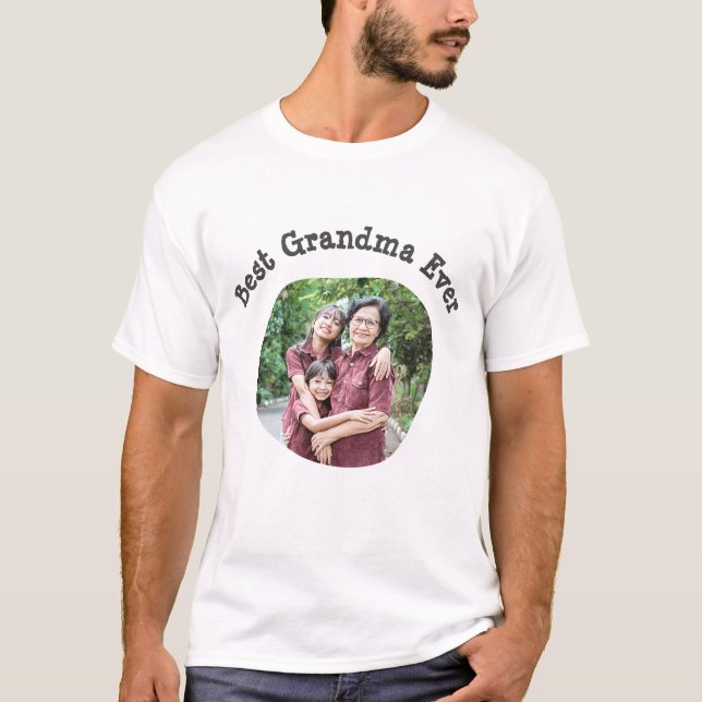 T-shirt Best Grandma Ever télécharger votre photo de famil (Devant)
