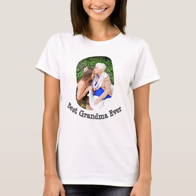 T-shirt Best Grandma Ever téléchargez votre photo de famil (Devant)