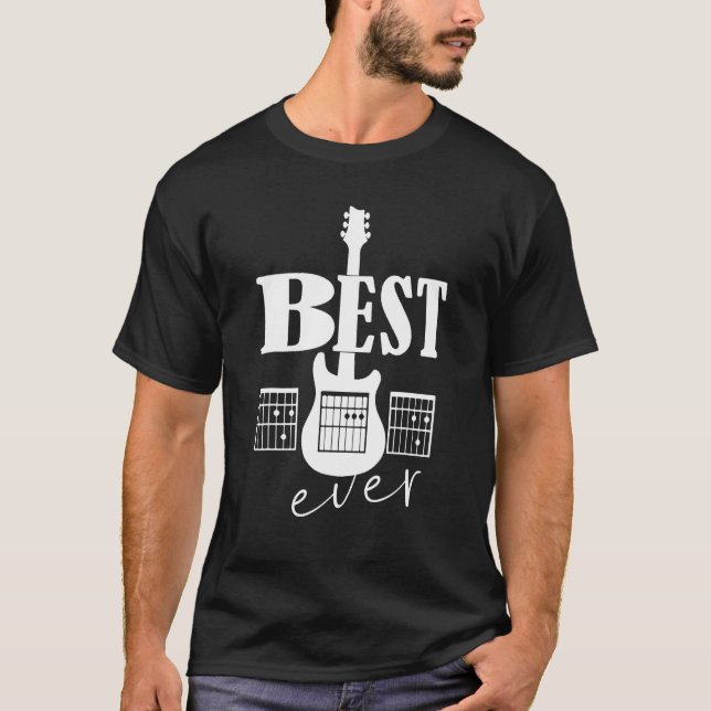 T-shirt Best Guitar Dad Ever Chords Best Dad Guitar  Guita (Devant)