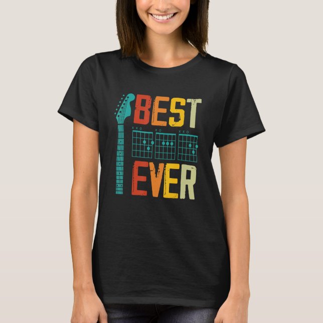 T-shirt Best Guitar Dad Ever Chords Best Dad Guitar  Guita (Devant)