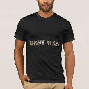 T-shirt Best Man Golden Parties scintillant Typographie Bl