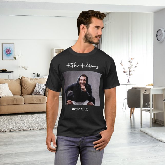 T-shirt BEST MAN photo bachelor party (Créateur téléchargé)