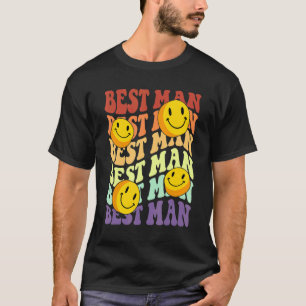 T-shirt best man retro smile face fête mariage bach
