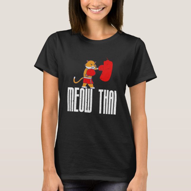 T-shirt Best Muay Thai Fighters dit Cats Meow Thai Memes (Devant)