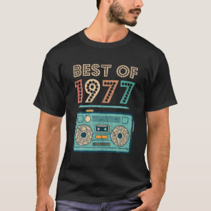 T-shirt Best Of 1977 45E Anniversaire Cassette Retro Vinta