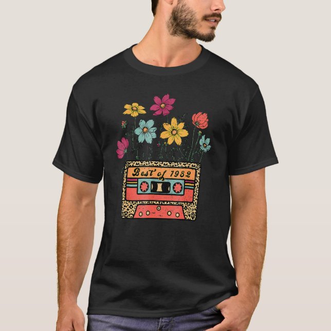 T-shirt Best Of 1982 40e Anniversaire Décorations Cassette (Devant)